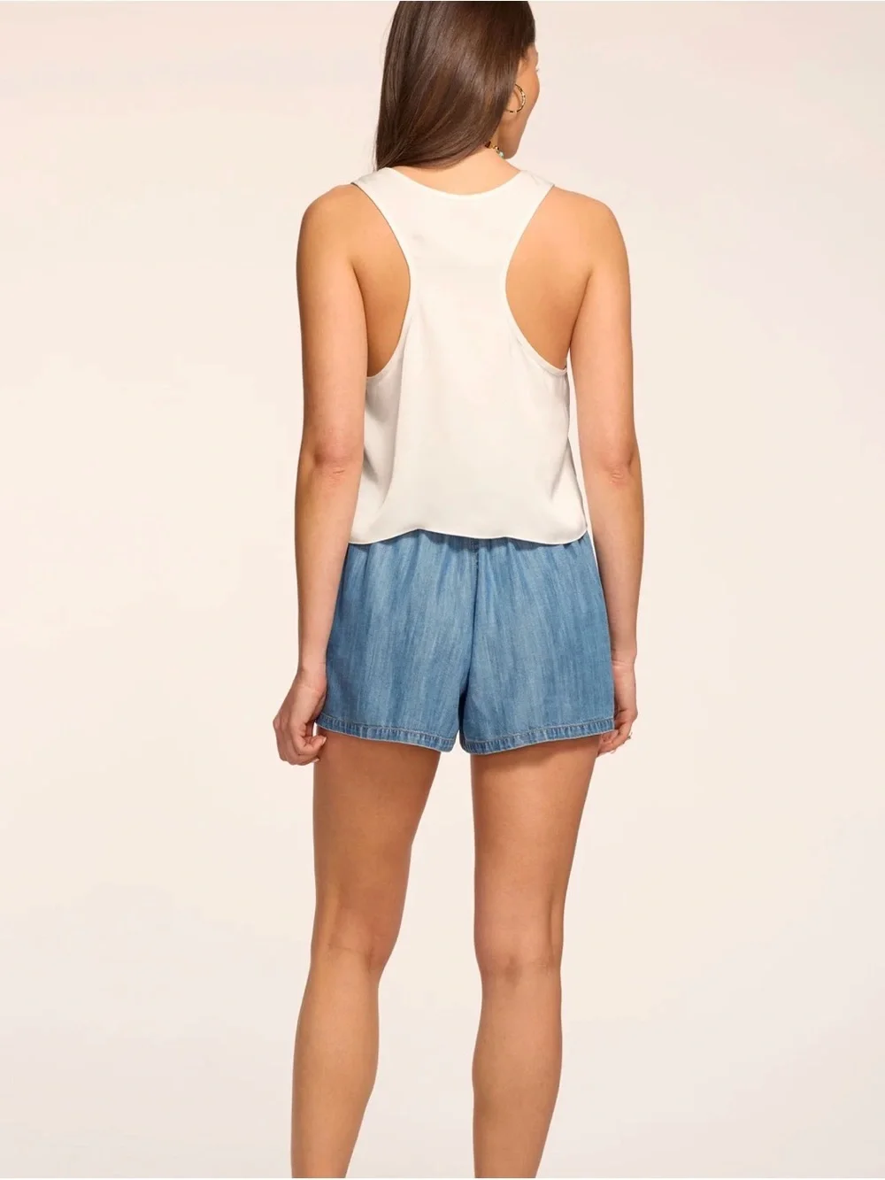 Ramy Brooke Light Blue Denim Drawstring Women’s Shorts XS $225